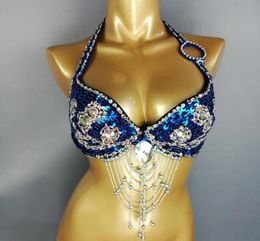 Bras Womens Belly Dance Costume Beading Sequin Bra Lady Dancing Clothes Sexy Night Club Bellydance TOPS2738897