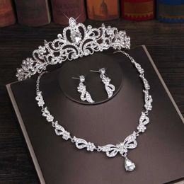 Wedding Jewellery Sets Water Diamond Crystal Butterfly Bridal Set Necklace Earring Headwear Hair Decoration African Bead