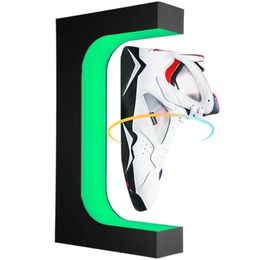 Magnetic Levitation Sneaker Stand 16 Colors LED Light Floating Shoes Rack Rotating Display Adjustable Weight Remote Control 240508