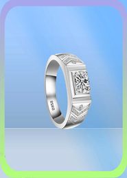 YAMINI Original 925 Sterling Silver Wedding Ring Luxury 1 Carat 6mm CZ Diamond Men Ring Jewellery Gift MJZ01249069783027360