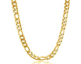 Chains 24quot Gold Stainless Steel Figaro Necklace 6mm Men Women Curb DIY Jewelry Making For5998706