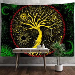 Tapestries Mysterious Tree Of Life Tapestry Wishing Wall Hanging Hippie Mandala Home Nordic Decor