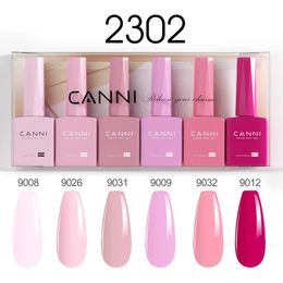 6pcskit CANNI 9ml HEMA FREE Pink Pastel Color Nail Gel Polish Set Semi Permanent Full Coverage Soak off UV LED Pigmented 240430