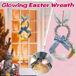 Decorative Flowers Glowing Easter Hollow Splicing Cartoon Shape Cute Number 8 Decoration Wreaths For Light Up Door Sign