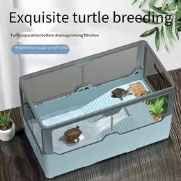 Turtle tank free water change with sunbed Brazilian turtle ecological landscaping breeding box aquarium accessories 220V 4W 240506