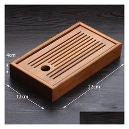 Tea Trays Chinese Traditions Bamboo Tray Solid Board Kung Fu Cup Teapot Crafts Cture Set Drop Delivery Home Garden Kitchen Dining Bar Dh51Q