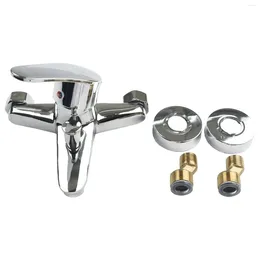 Bathroom Sink Faucets Chrome Wall Mounted Dual Spout Mixer Tap For Bathtub Zinc Alloy Material Corrosion Resistance Easy Installation