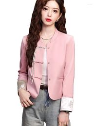Women's Suits Ladies Casual Jacket Blazer Women Spring Summer Pink Apricot Long Sleeve Slim Female Coats