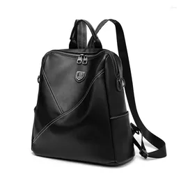 School Bags 2024 High End Genuine Leather Backpack Women Fashion Trend Western Style Women's Super Fire Soft Bag