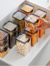 Storage Bottles 3pcs Pantry Fridge Organiser Jars With Lid Plastic Container Spices Boxes Kitchen Food Containers Organisers For