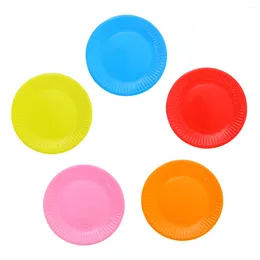 Disposable Dinnerware Plates Paper Party Plate Dish Cake Bulk Trays Colorful Dessert Birthday Wedding Color