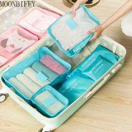 Storage Bags 6 Pcs Bag Set Waterproof Clothes Underwear Organizer Pouch Portable Suitcase Closet Divider Container Organiser Travel