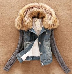 2019 Women Spring Denim Jacket faux fur Casual Clothing Overcoat Tops Female Jeans Coat Y2001015671148