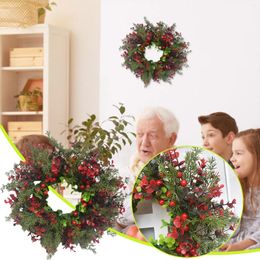 Decorative Flowers Door Garland American Decoration Red Hanging Simulation Christmas Ecalyptus Leaf Eualyptus & Hangs