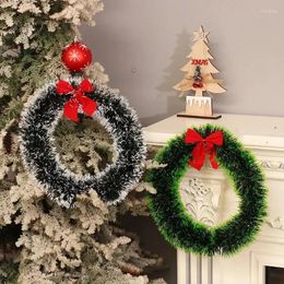 Decorative Flowers 1Pcs 35cm Christmas Wreaths Door Hanging Rattan Venue Layout Decorations Garland For Home Party Decor 2024 Year