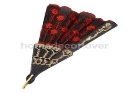 Whole Spanish Folding Hand Fan Silk Embroidered Sequin Wedding Dance Party Favours5206348