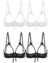 Open Nipple Bra Sexy Erotic Women Open Cup Bra Cut Out Breast Underwear See Through Sheer Lace Lingerie Shelf Underwear258v2869009