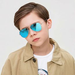 Óculos de sol Classic Kids polarizados Fashion Children pilot Sun Metal Frame Girls Outdoors Goggle Glasses UV400 L2405