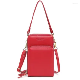 Shoulder Bags PU Leather Crossbody Mobile Phone Bag 2024 Womens Purses And Handbags Designer Lipstick Travel