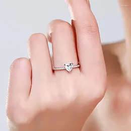 Cluster Rings GRA Exquisite Love Heart For Women Gift Original 925 Sterling Silver Engagement Wedding Party Ring Designer Fine Jewellery