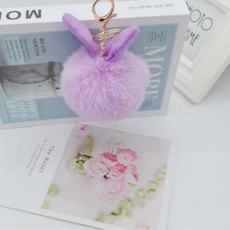 2021 fashion Key Rings Fox fur rabbit ears plush artificial keychain bag pendant 221z