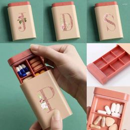 Storage Bottles Portable Case Travel Vitamin Box Tablet Container Organiser Holder Rose Gold Letter Pattern