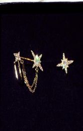 Super shining glittering ins fashion luxury designer lovely cute diamond zircon star geometric asymmetric stud earrings for woman 6580618