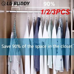 Hangers 1/2/3PCS Hanging Hole Wardrobe Clothes Chain Metal Cloth Closet Hanger Shirts Tidy Organiser