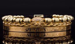 3pcs Luxury Roman Royal Skull Charm Men Stainless Steel Geometry Pulseiras Open Adjustable Bracelets Couple Jewelry3378816