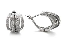 Brand Office Lady Jewelry Circle Dangle earrings Diamond White Gold Filled wedding Drop Earrings for women1620546
