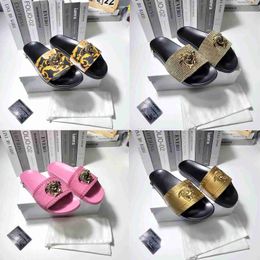 Slippers Summer Palazzo Sandal tazz Slippers luxury Designer shoe Womens mens rubber sole Beach Slide Casual shoes gold sliver Flat outdoor Sliders flip flop sandal