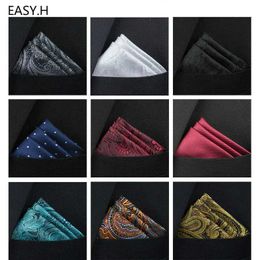 Bandanas durag yeni cep plaza el aksesuarları paisley katı vintage iş seti el sandık eşarışı 25 * 25cm j240516