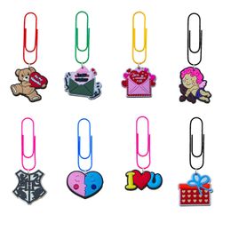 Jewelry Valentines Day Three Cartoon Paper Clips Cute For Office Bookmarks Paperclip Planner Accessories Supplies Sile Dispenser Bookm Ot48O