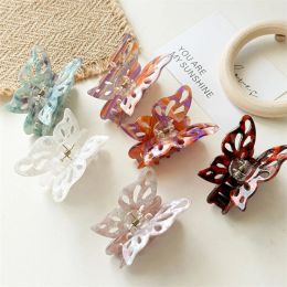 Butterfly Shape Acetate Hair Clip Large Women Barrette Fashion Headwear Hollow Out Ponytail Holder Colourful Hair Accessories