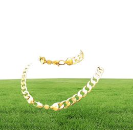 Whole fine 24k Stamp Real Yellow Solid Gold 236 Men039s Necklace Bracelet Set 12MM Curb Chain 600mm Jewellery mintmark lett4356146