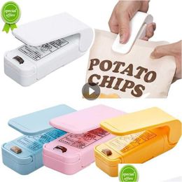 Bag Clips New Portable Heat Sealer Plastic Package Storage Clip Mini Sealing Hine Food Closure Bags Kitchen Tool Drop Delivery Home Ga Dhjsw