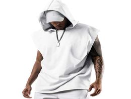 Men039s Tank Tops 2022 Men Tshirt Hooded Solid Colour Summer Loose Sleeveless Vest For Party Oversized7672664