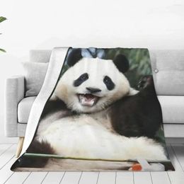 Blankets Fubao Aibao Panda Fu Bao Blanket Soft Plush Anti-pilling Flannel Throw For Luxury Bedding Travel