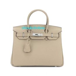 Bk Genuine Leather Handbag Silver Buckle Bag New Leather Large Capacity Portable Womens Bag Lychee Pattern Top Layer Cow Leather Shoulder Bag have logo OHA2
