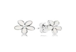 White enamel Daisy Stud Earring Original Box set Jewellery for 925 Sterling Silver flowers Earrings for Women Girls4988139