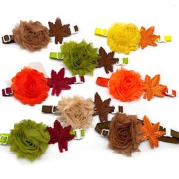 Dog Apparel 50/100pcs Fall Bowtie Collar Autumn Leaf Pet Ties Cat Grooming Accessories For Small Medium Dogs