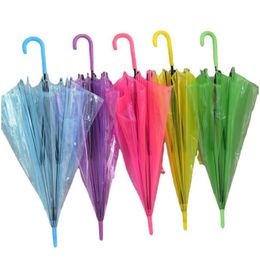 Umbrellas 200Pcs Transparent Clear Pvc Long Handle 6 Colors Dh203 Drop Delivery Home Garden Household Sundries Dhiwv