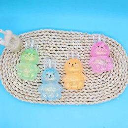 10PCS Decompression Toy kids Anti-stress Soft TPR Slow Rebound Sequins Maltose Pinch Toy Stress Relief Elastic Squeezing Colored rabbit Decompression