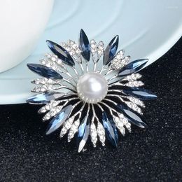 Brooches Crystal Sunflower For Woman Party Wedding Alloy Corsage Pin Scarf Accessories Brooch Gift