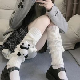 Women Socks Twist Cable Knitted Japanese 3D Panda For Doll Hair Ball Bowknot Foot