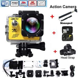 Sports Action Video Cameras Action Camera WiFi for Pro Hero 4 Sports Camera 1080P HD 30m Waterproof Sports Camera Extra Headband+Bag+Single Leg Stand J240514