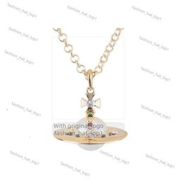 Designer Women vivianes jewerlys necklaces choker viviane westwood necklace Saturn Series Large 20mm Beaded 3D Saturn Sweater Necklace Standard Edition 1ca0