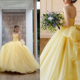 New Princess Quinceanera Dresses Romantic Ball Gown Evening Dresses Sweetheart Puffy Organza Appliques Sweet 16 Prom Dresses 266s