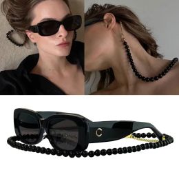 Sunglasses Designer Sunglasses for Women, Fashion Original Quality Glass with Detachable Pearl Chain and Original Box