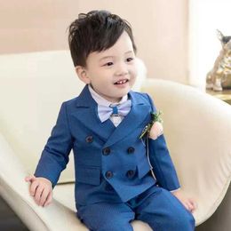 Suits Children Shiny Wedding Suit Baby Boys 1 Year Birthday Dress Kids Luxurious Photograph Suit Child Performance Party Show Dress Y240516